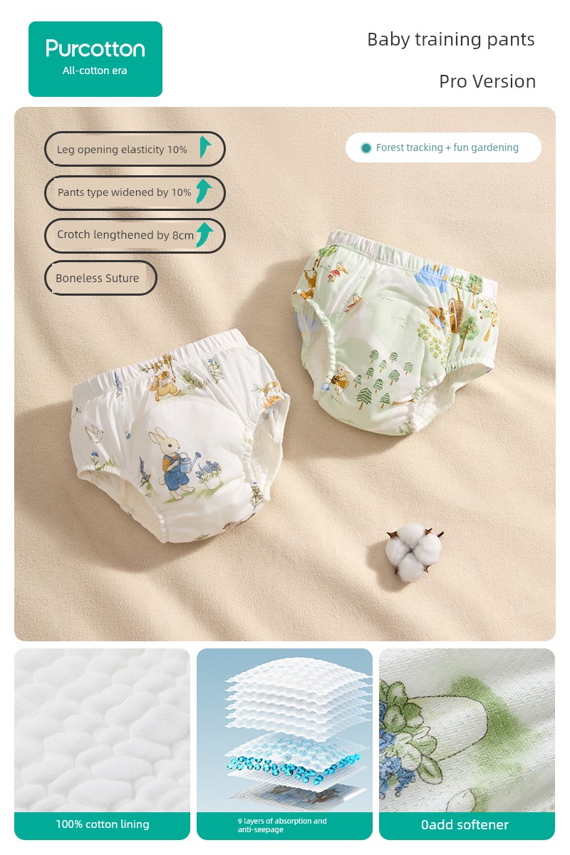 Purcotton Toilet Training Pants Male and Female Baby Kids Diaper Baby Underwear Washable Ring Baby Diapers Handy Gadget — 8