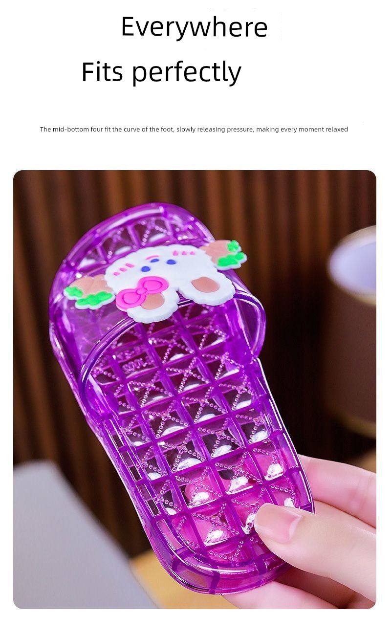 Parent-Child Children's Crystal Girls' Sandals, Non-Smelly, Non-Slip, Cute, Soft-Soled, Suitable for Indoor and Outdoor Use, Transparent Beach Sandals — 8