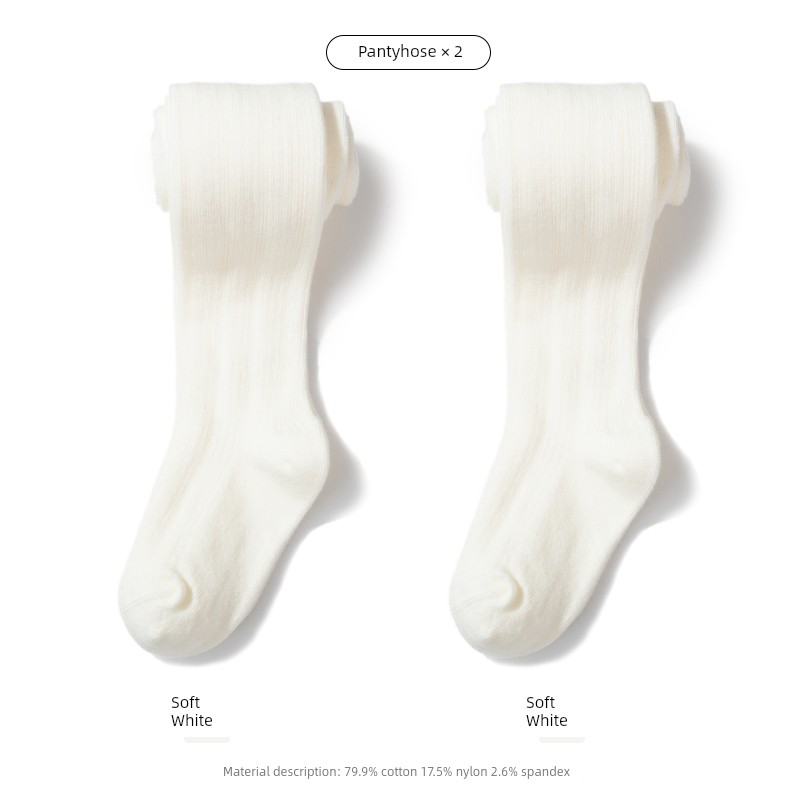 Spring & Fall Thin White Baby Girls' Pantyhose — 6