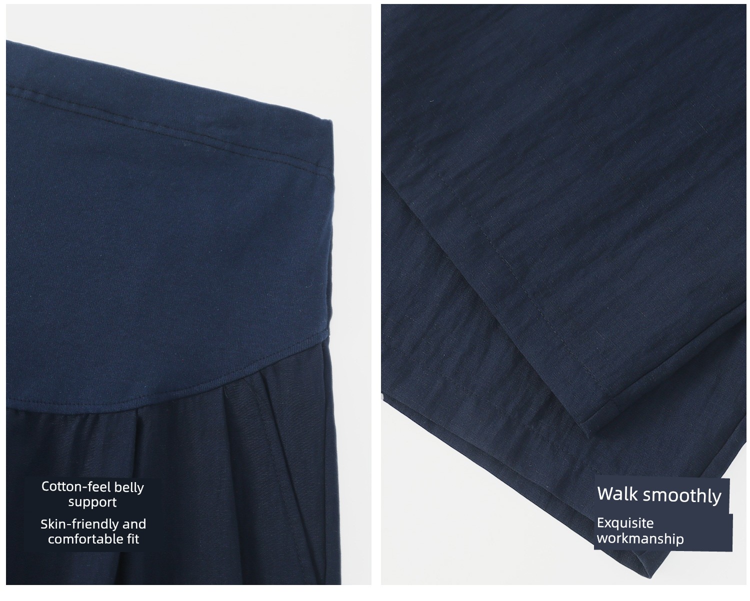 Maternity Premium Wide-Leg Pants Summer Thin Lyocell Cool Linen Casual Pants Ice Silk Draped Maternity Trousers — 23