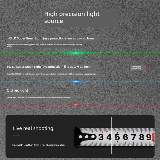 Dr. Mu infrared level instrument with high precision, strong light and thin line new mini fine-tuning automatic leveling instrument with anti-fall