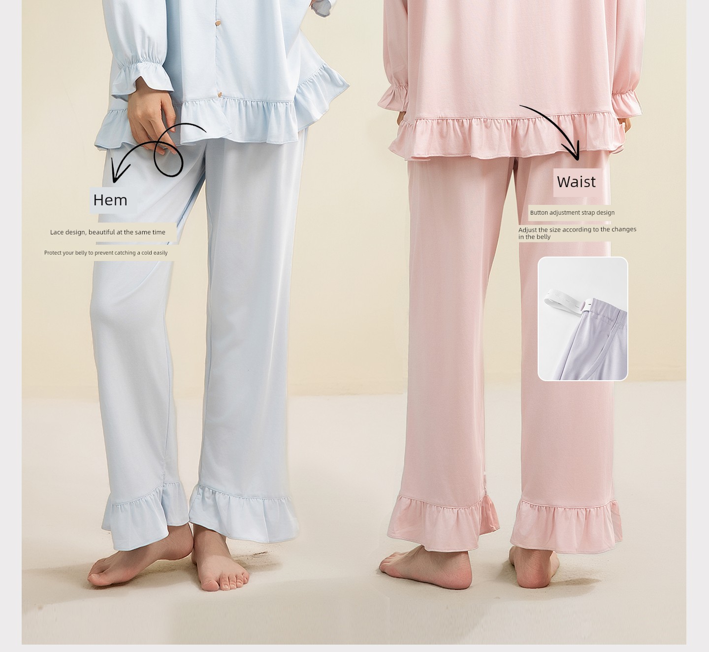 Gongxun Modal Postpartum Pajamas, Home Wear, Thin Style for All Seasons, Antibacterial Nursing and Breastfeeding Clothing Set for Pregnant Women — 25