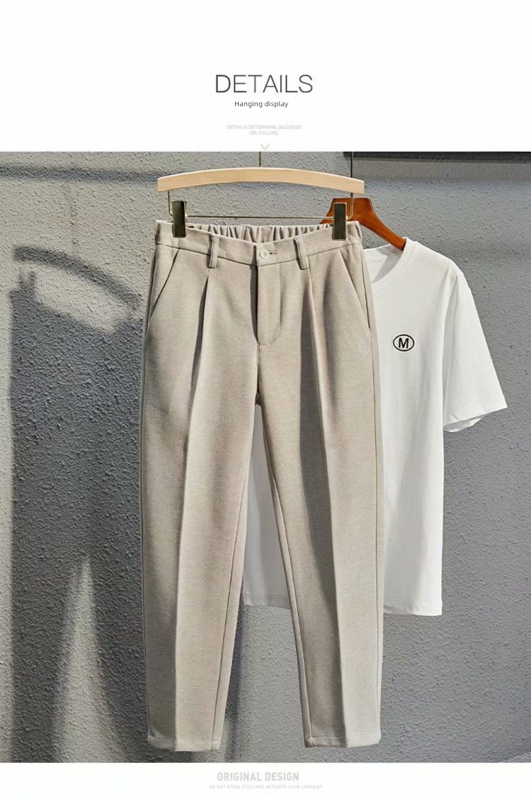 handsome Autumn and winter Nine points Thick and solid keep warm Self-cultivation Western-style trousers