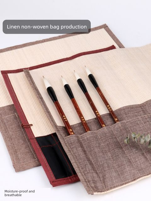 Guangzu Japanese style brush pen curtain bamboo rolling bag storage bag storage bag storage bag rolling curtain bamboo curtain storage curtain calligraphy special four treasures for elementary school students beginner study