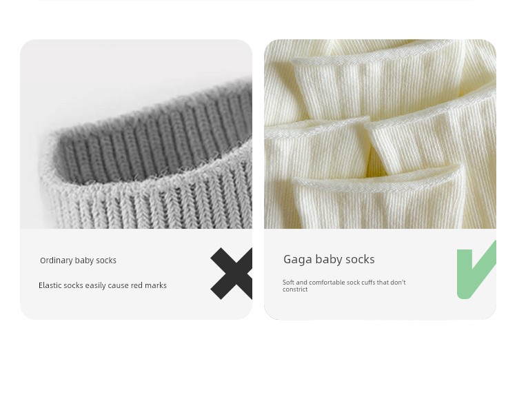 Newborn Baby Socks, Spring, Autumn, and Summer Cotton Socks That Don'T Constrict the Legs, 0-3 Months Baby Socks, White Seamless Mid-Length Socks — 13