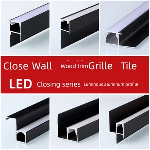 Wood Veneer Wallboard Yin and Yang Corner Waistline Bedside Wainscot Split Layer I-Shaped Grille Side Drawing Mouth Lamp