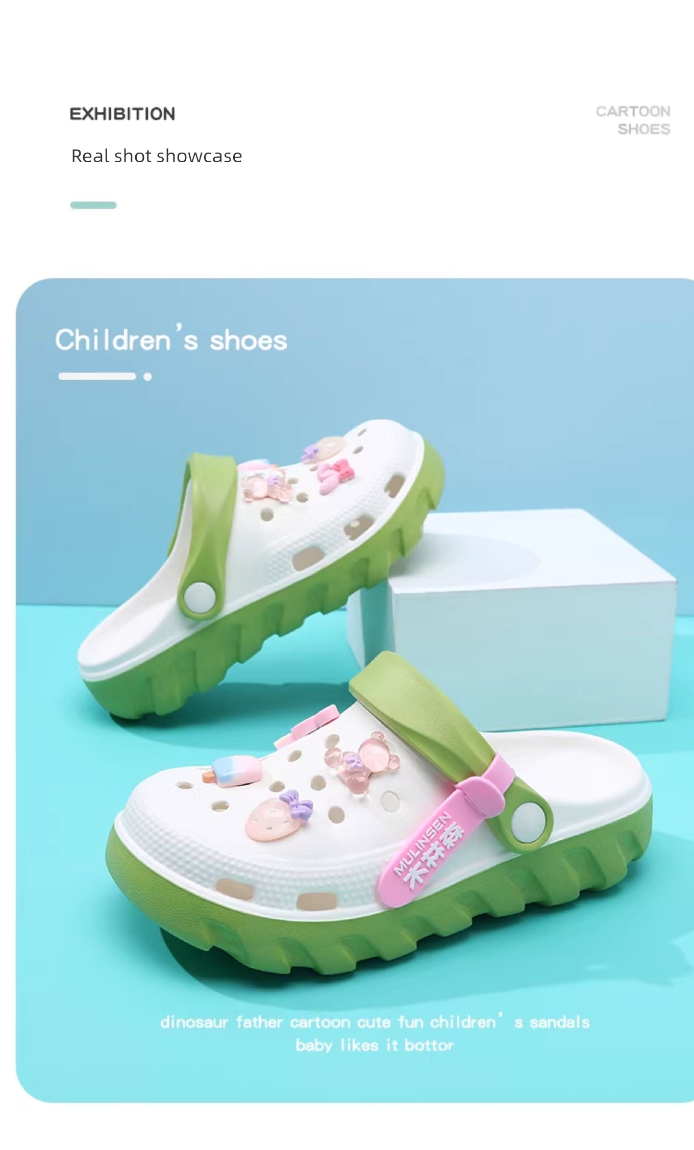 Mlskms-Vautid Girl Hole Shoes New Arrival Outdoor Non-Slip Kids Slippers Cherry Blossom Sandals Baby Girl Beach Shoes — 34