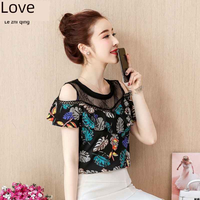 Foreign style easy strapless  Short sleeve jacket Chiffon shirt