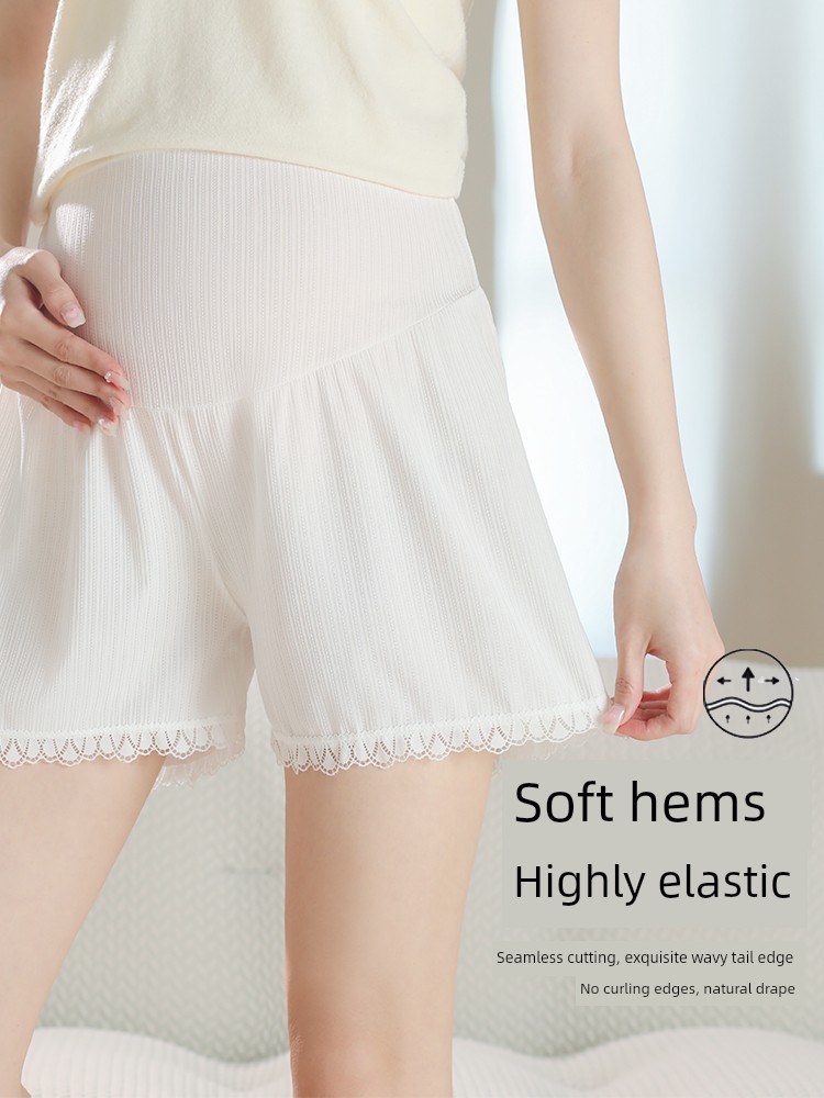 Maternity Safety Shorts with Skirt, Summer Thin Style, Loose Fit for Pregnancy, Ice Silk Shorts, Plus Size 100kg Leggings — 5