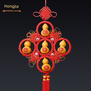 Gourd Pendant Natural Five Blessings Crafts Living Room Bedroom Hallway Chinese Knot Home Crafts Wall Decoration