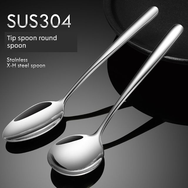 304 stainless steel thickened spoon spoon spoon meal soup spoon western food spoon long handle tableware for adults