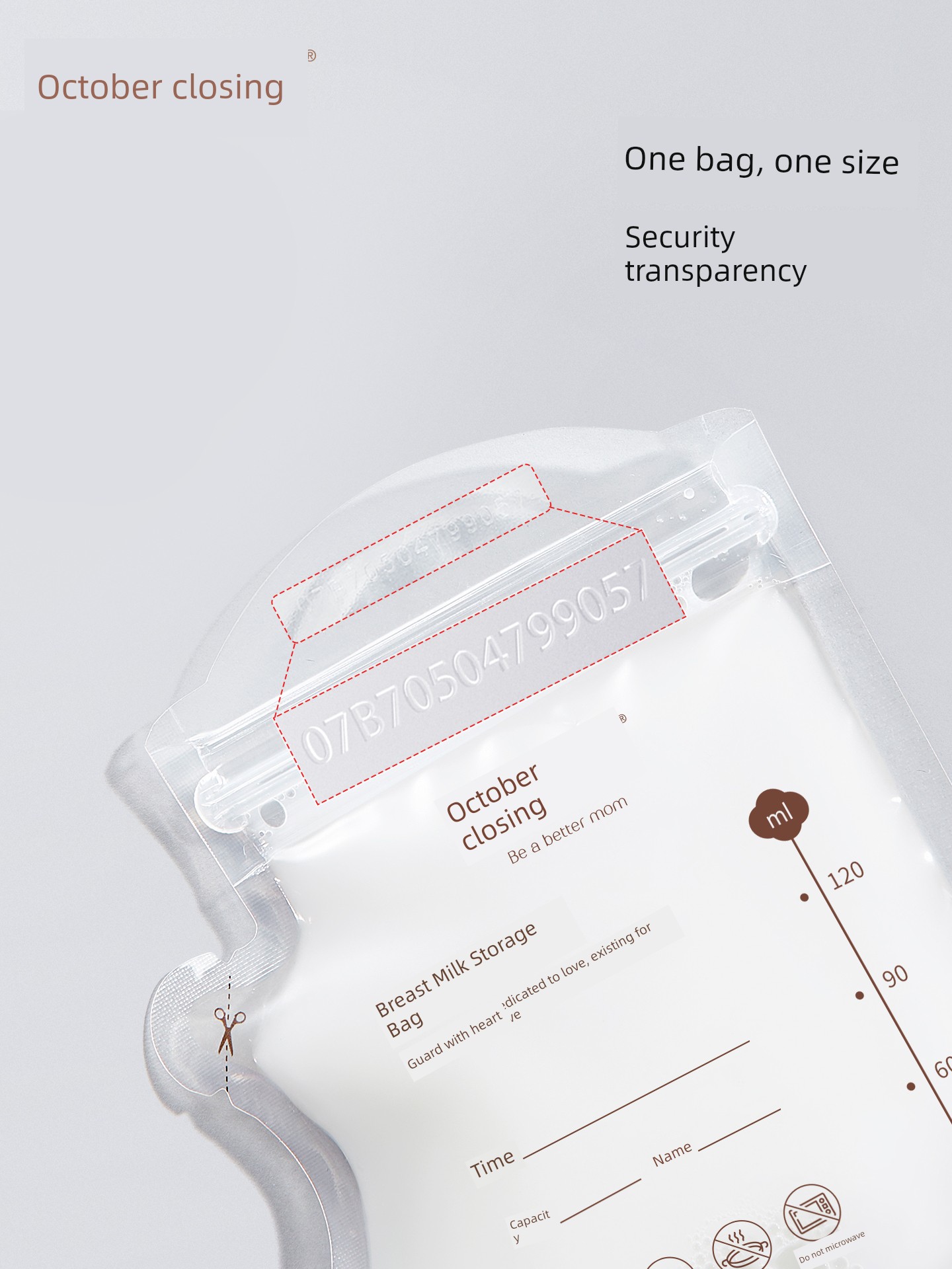 October Crystal Milk Storage Bag Breast Milk Preservation Breastfeeding Disposable Storage Bag Frozen and Refrigerated Mouth 6 Boxes — 3