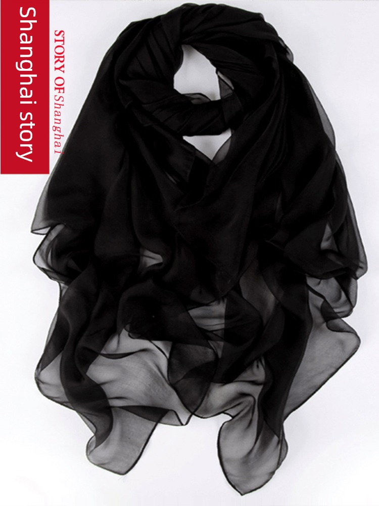 Shanghai Story high-end female spring and autumn temperament Sliver real silk