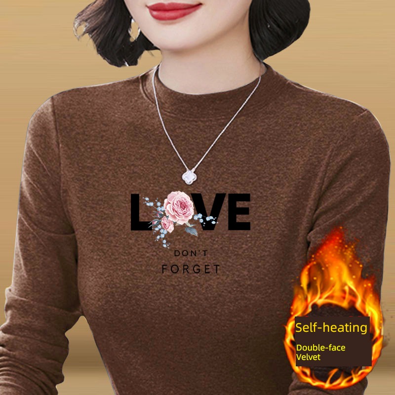 two-sided Derong thickening middle age Mother dress Long sleeve T-shirt