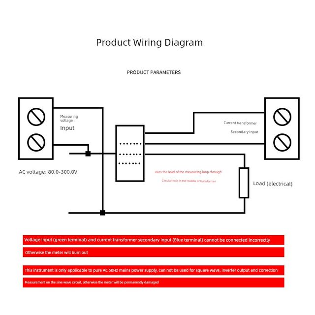 AC voltage and ammeter digital display dual display high-precision digital meter head AC500V 100A/50A with transformer