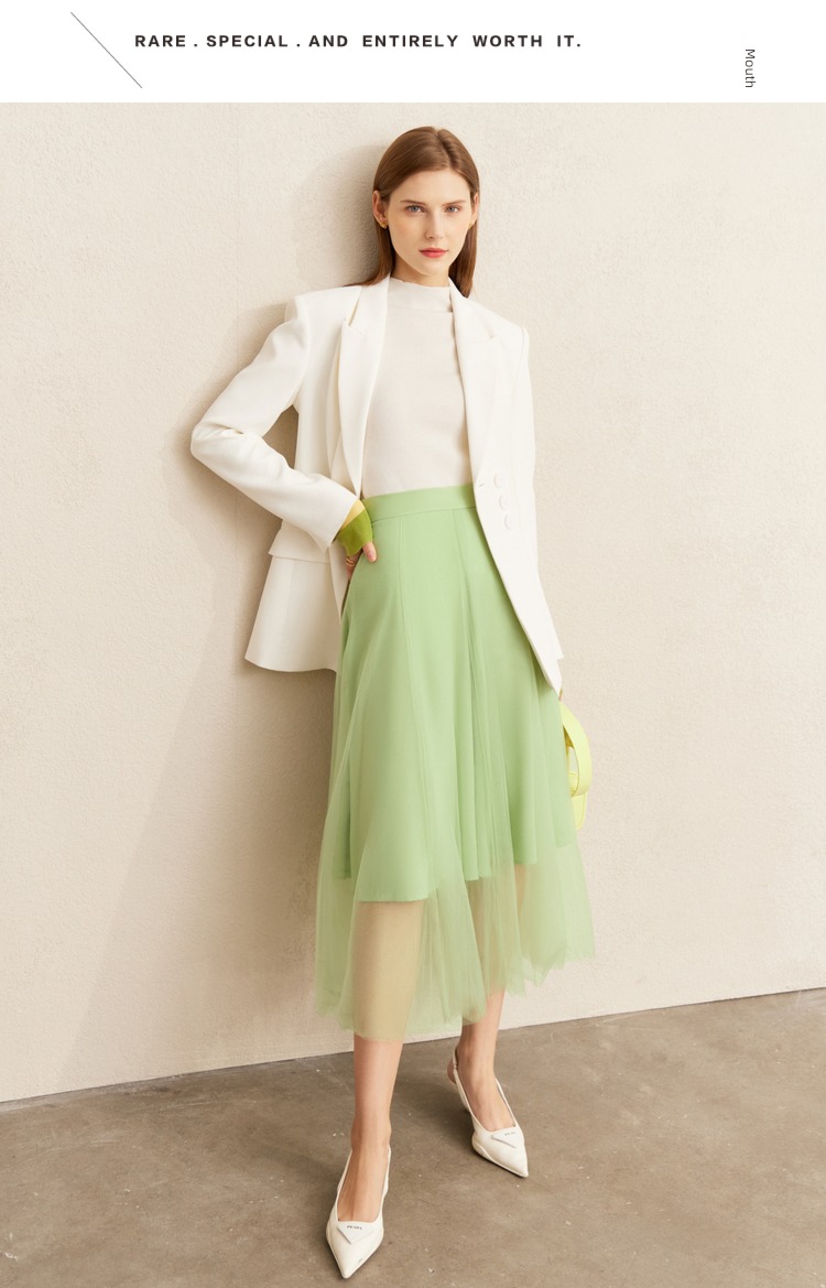Amii2022 Half high collar Color contrast Cuff Sweater