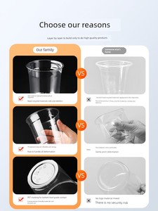 PET Packaging Commercial 500ml Milk Tea Cup with Lid