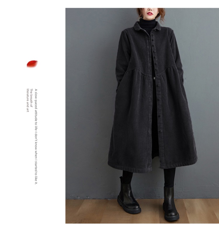 corduroy thickening easy leisure time Cardigan loose coat Windbreaker