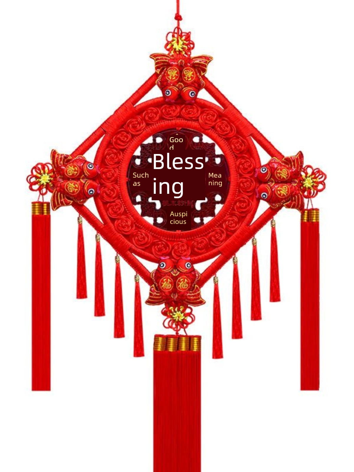 [Manufacturer's Direct Sale] Chinese Knot with the Character for Blessing, Peach Wood Pendant for Home Protection, New Year, Peace, Holiday, Living Room, Bedroom Wall, Housewarming