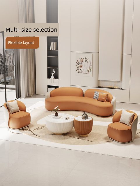 Beauty salon lounge area Hotel lobby small apartment clothing store billiard hall office reception internet celebrity curved sofa