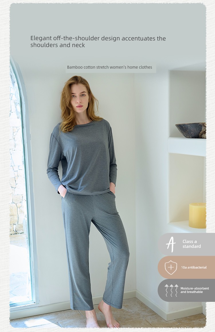 Women's Bamboo Fiber Spring and Autumn Leggings Home Wear — 2