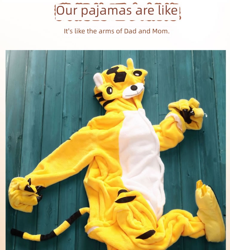 children Conjoined pajamas animal child Flannel Cartoon