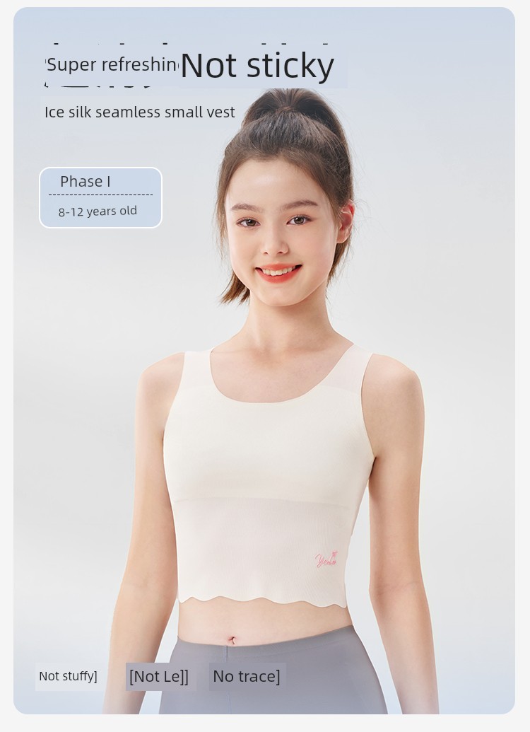 YEEHOO Children's Underwear Development Period Young Adult Bra Girl Wide Shoulder Strap Vest Primary School Students Breathable Tube Top Class A — 3