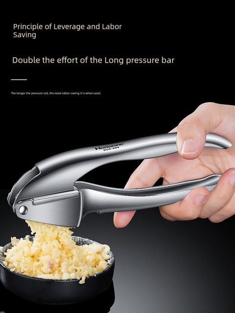 304 stainless steel manual garlic press grind ginger crushed ginger garlic paste garlic mashed garlic magic tool household kitchen gadget