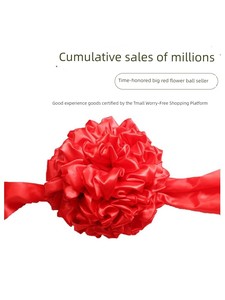 Wedding Ribbon Cutting House Recognition Silk Cloth Big Red Flower Balls
