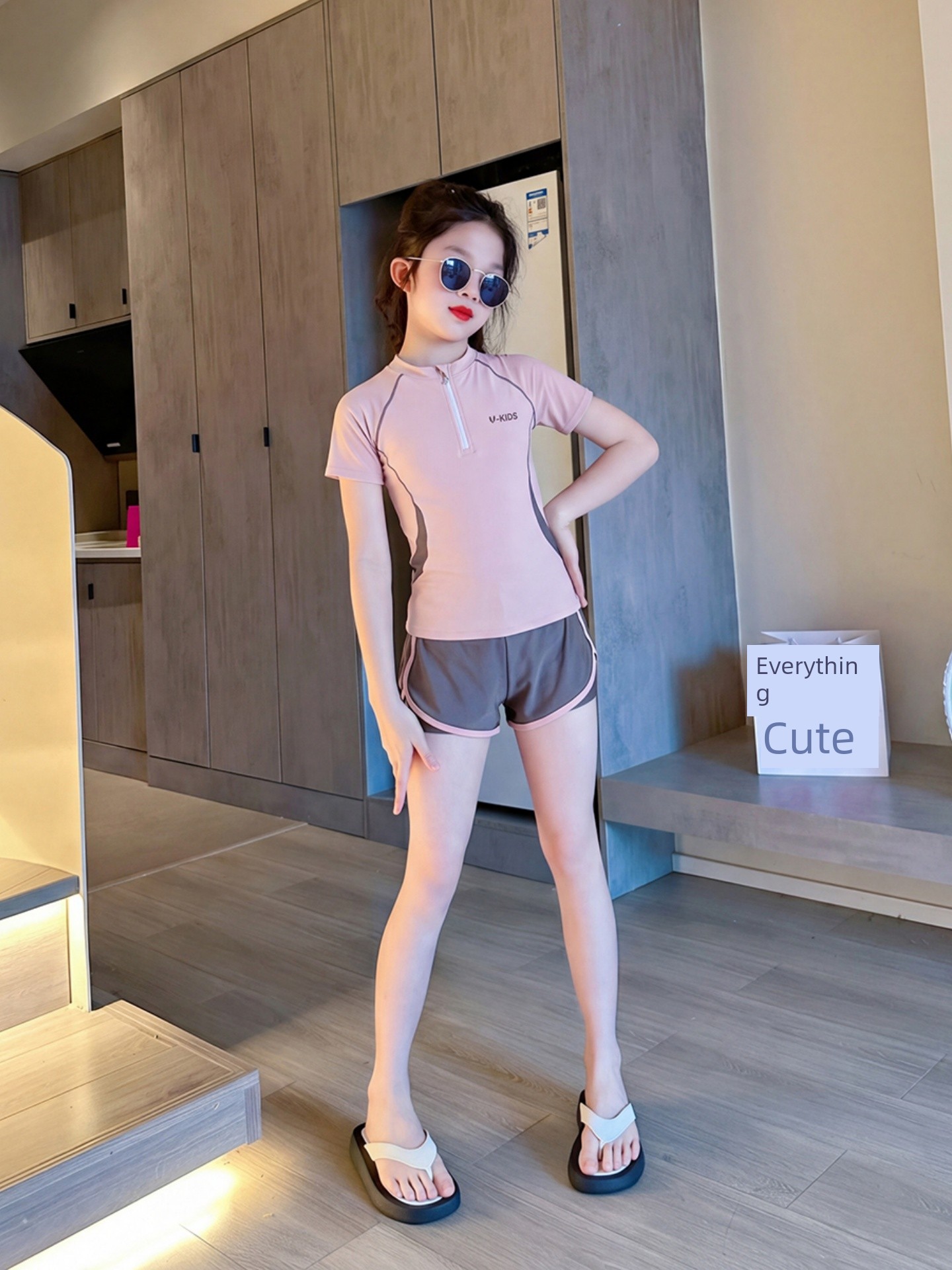 Girls' Two-Piece Swimsuit for Older Children, 2026 Summer New Model, Quick-Dry Professional Training Swimwear for Kids — 8