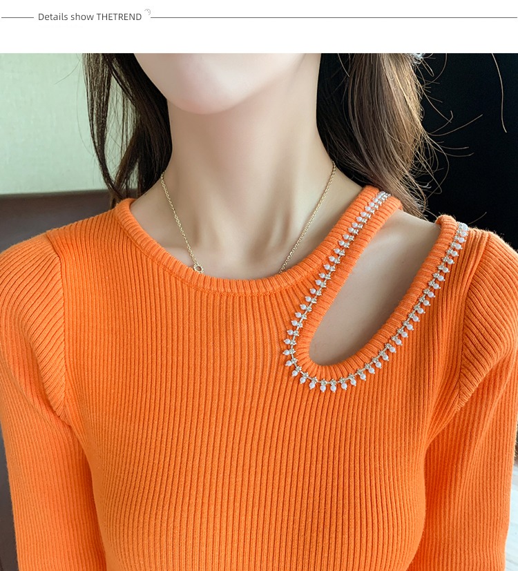 Autumn and winter orange Show thin Scheming Fork in Self-cultivation overcoat
