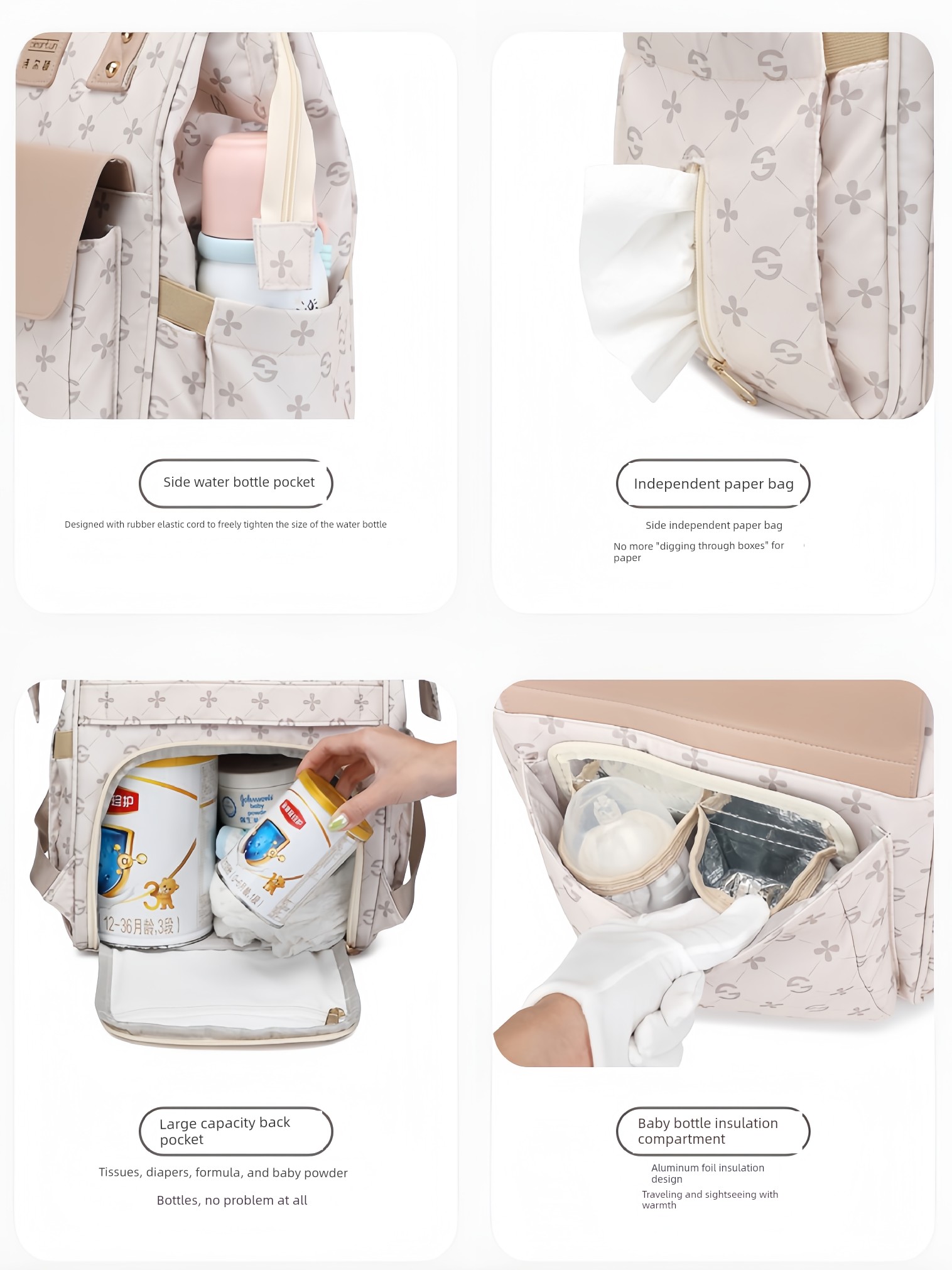 New Fashionable Mommy Bag, Multi-Functional, Large-Capacity, Waterproof Mother-Child Backpack, Lightweight Bag for Moms to Carry When Going Out with Their — 3