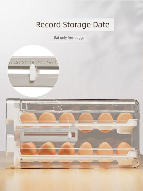 佳帮手鸡蛋收纳盒抽屉式冰箱专用家用食品级密封保鲜厨房整理神器