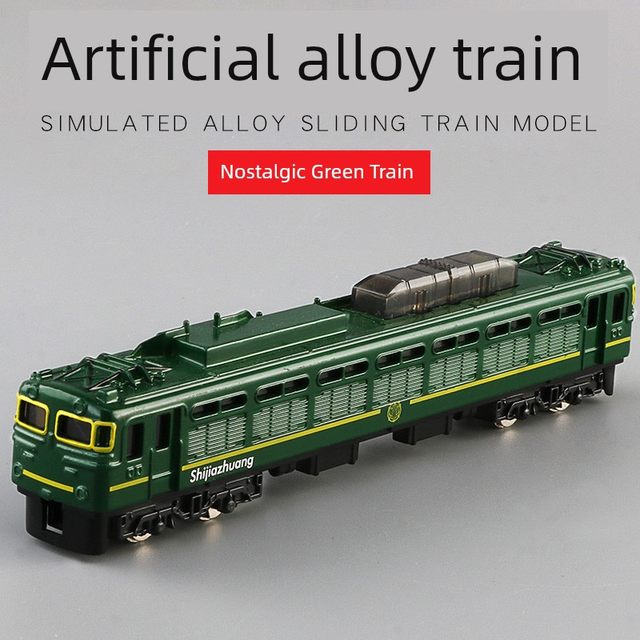 Alloy High-speed Railway Harmony Simulation Retro Green Skin Locomotive Subway Model Children's Metal Steam Train