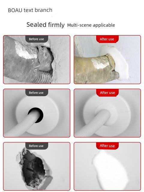 Air conditioner hole sealing mud white clogging wall filling sewer pipe waterproof and anti-odor plugging hole plugging magic tool
