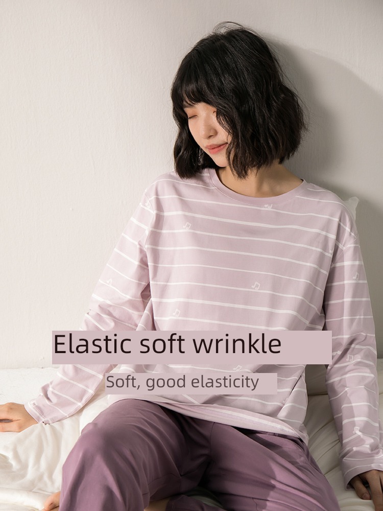 Connia female pure cotton stripe original lovers pajamas