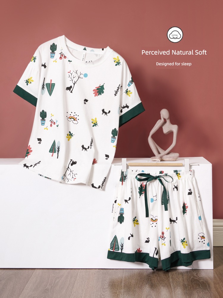 ma'am pure cotton summer Thin money shorts Big size pajamas