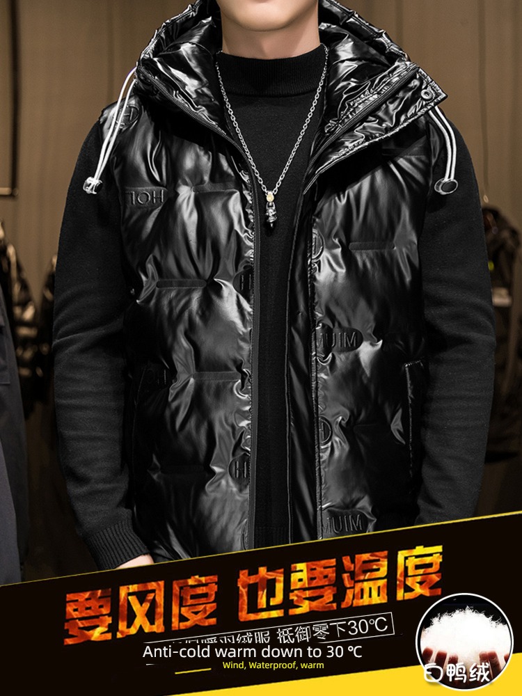 Bright surface Men's style winter Korean version handsome down Vest