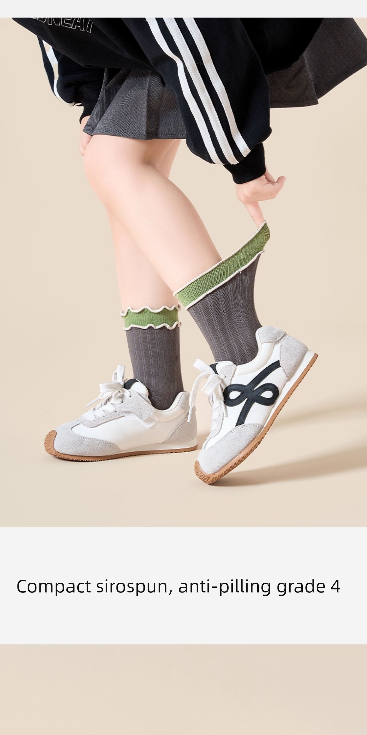 Girls' Socks for Spring and Autumn, 100% Pure Cotton, Children's Lace Princess Socks, Girls' Ruffled Mid-Tube Socks for Autumn and Winter — 14