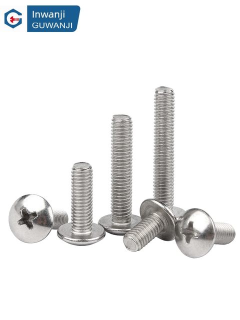 304 stainless steel cross large flat head screw mushroom round head bolt machine wire umbrella head screw M2M3M4M5-M8
