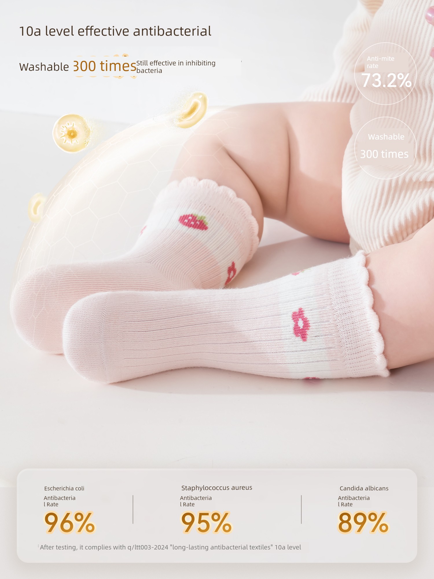 Baby Socks Infant Spring and Autumn Pure Cotton Class a Girls' Autumn and Winter One-Year-Old Cotton Socks Children's Non-Binding Mid-Tube Socks Autumn — 4