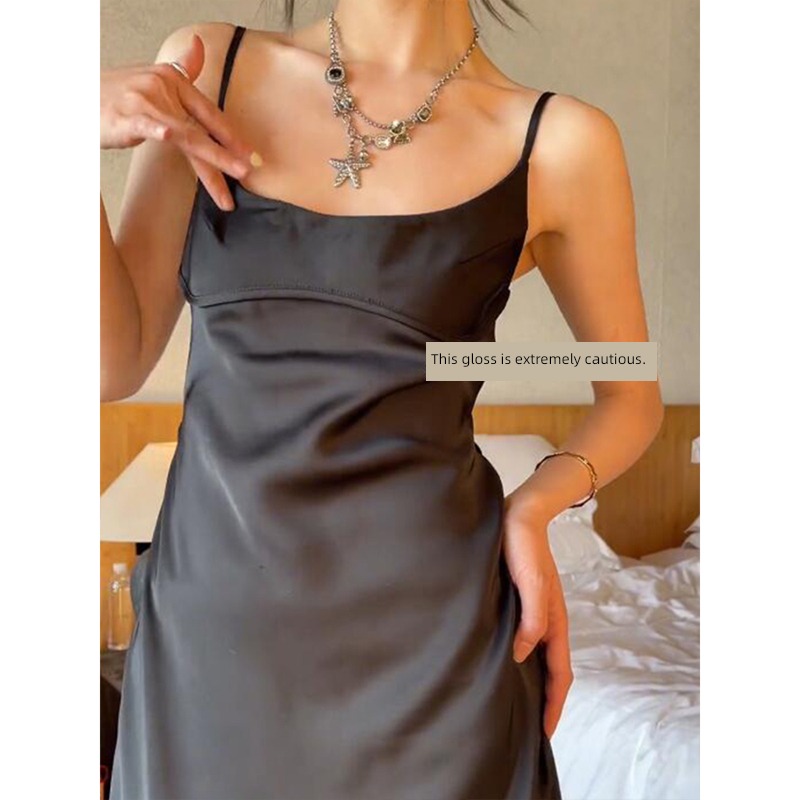 Simplicity senior spring black domineering lady camisole Dress