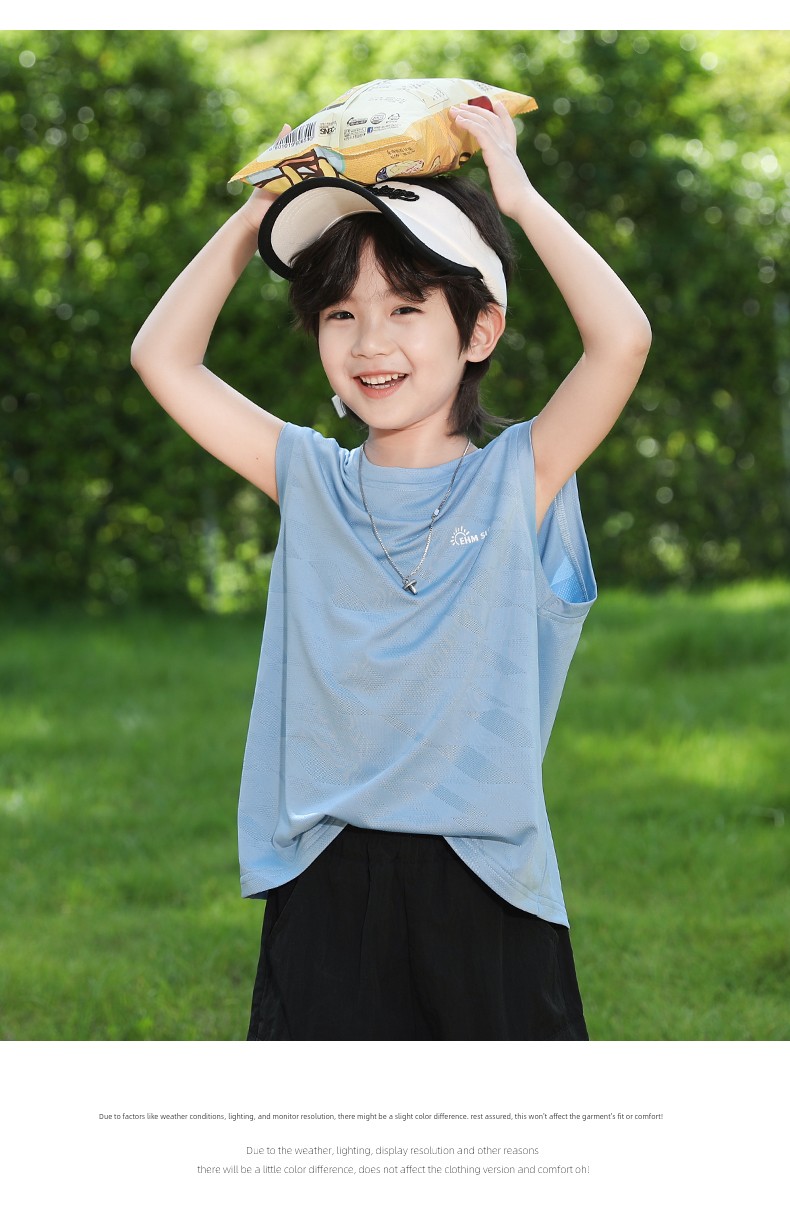 Little Elephant Ham Children's Clothing Boys' Sports Vest 2026 New Children's Summer Mesh Quick-Drying Breathable Sleeveless T-Shirt — 18