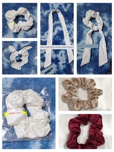 Large Intestine Hair Tie Ribbon Hair Accessory Bow Pure Cotton Children's Plant-Dyed Handmade Tie-Dye DIY with Tutorial