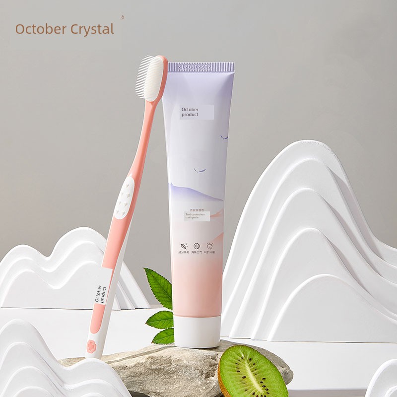 October Crystal Postpartum Toothbrush, Ultra-Soft Bristle Toothbrush for Postpartum Use, Adult Toothpaste Set
