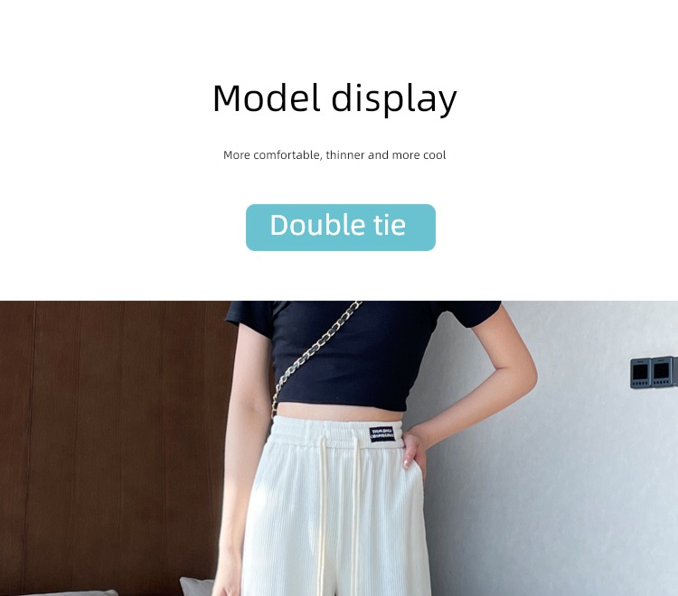 female summer Thin money High waist white leisure time Wide leg pants