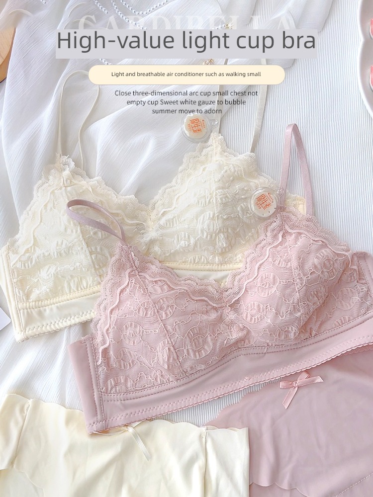 Beautiful back Small chest Gather together girl Thin shoulder strap underpants Lace