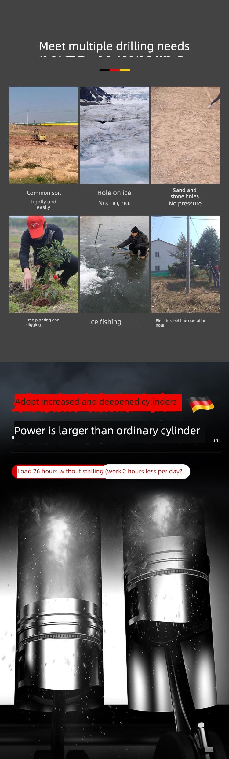 high-power apply fertilizer orchard plant Planting trees Ground drill