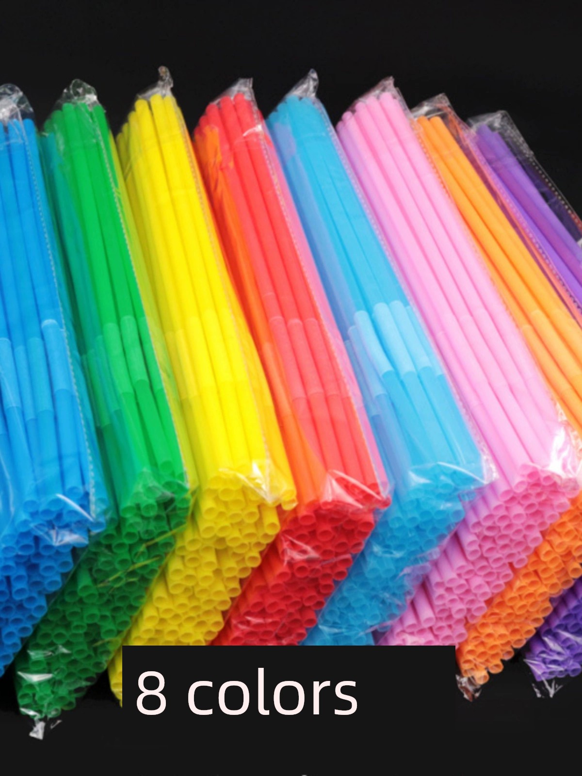 Disposable Color Art Elbow Drink Straw Creative Stickers K Kindergarten Kids Handmade DIY Thin Straight Tube
