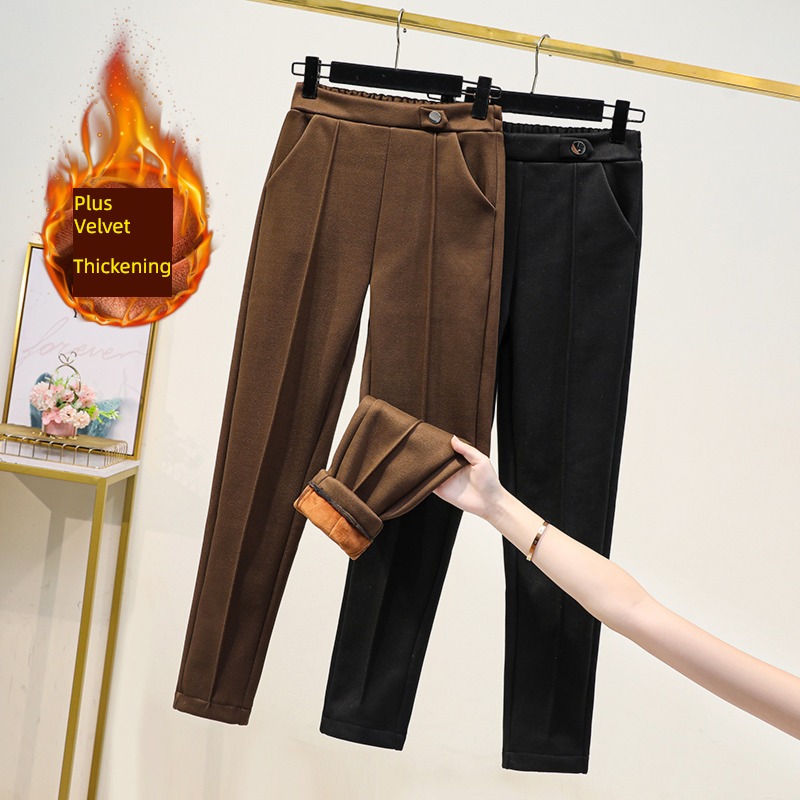 2022 new pattern Giant and thin Big size Women's wear Fat mm Cover meat Autumn and winter High waist leisure time motion Plush thickening Leggings